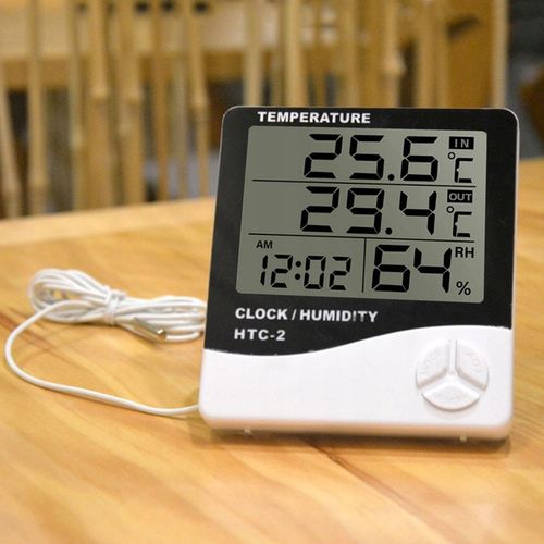 STACJA POGODOWA POGODY TERMOMETR HIGROMETR CZUJNIK SONDA ZEGAR BUDZIK na Arena.pl