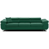 Rozkładana kanapa, Bellezza, 280x100x87 cm, butelkowa zieleń | TYLETEGOTU