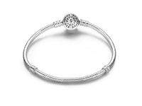 Rodowana srebrna bransoleta pandora baza charms kulka ball 19cm srebro 925 SL001