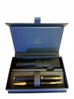 ZESTAW DŁUGOPIS + PIÓRO WIECZNE IM PREMIUM ROYAL CZARNY GT W OZDOBNYM ETUI