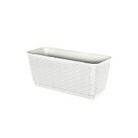 Doniczka Rattan skrzynka 30 cm podstawka Biały