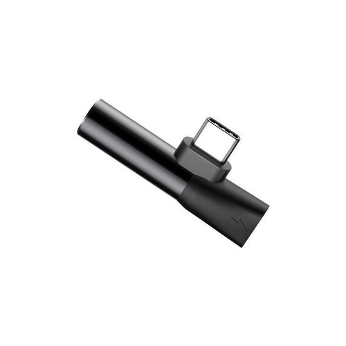 Adapter Audio Baseus USB-C do Mini Jack 3.5mm + USB-C (czarny) na Arena.pl