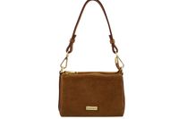 Zamszowa listonoszka damska Barberinis - Brązowa jasna