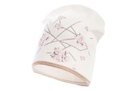 Jamiks WENA czapka dla dziewczynki dzianinowa róże ecru 54-56