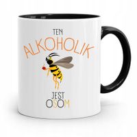 Dla Alkoholika Pijaka Kubek Czarny Na Prezent Z Nadrukiem Ze Zdjęciem