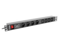 LISTWA ZASILAJĄCA RACK 19 10A 10X IEC C13 2m LANBERG C14 CZARNA