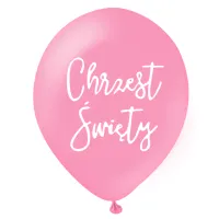 Balony na Chrzest Święty różowe 30cm 6szt