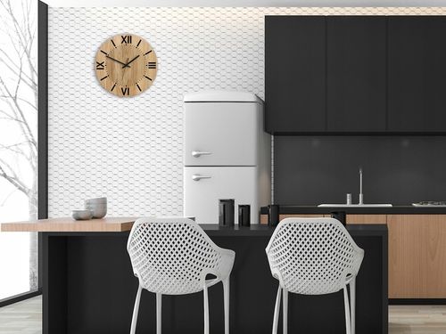 ZEGAR ŚCIENNY drewniany SANTIAGO 33 cm- czytelny - do salonu, ULTRA CICHY na Arena.pl