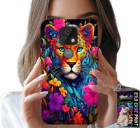 ETUI DO MOTOROLA MOTO E7 PLUS - KWIECISTE WZORY TYGRYS TYGRYSEK + FOLIA