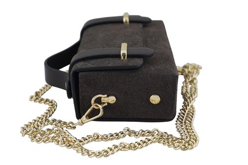 Zamszowa torebka Barberinis wizytowa - Brązowa ciemna na Arena.pl