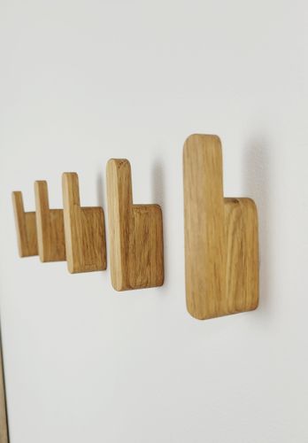 Drewniany Wieszak na Ubrania Ścienny Dębowy Haczyk Łazienkowy Przedpokoju na Arena.pl