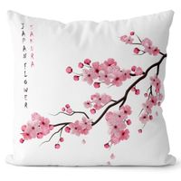 Poszewka 3D bawełna satyna 40x40cm KWIATY WIŚNI