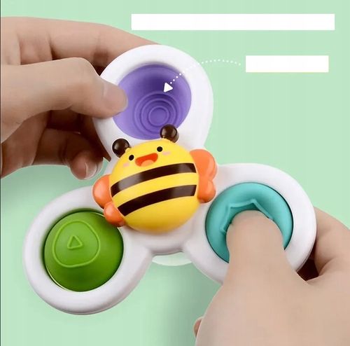FIDGET SPINNER Z PRZYSSAWKĄ SENSORYCZNY OBROTOWY GRZECHOTKA KĄPIEL 3 SZTUKI na Arena.pl