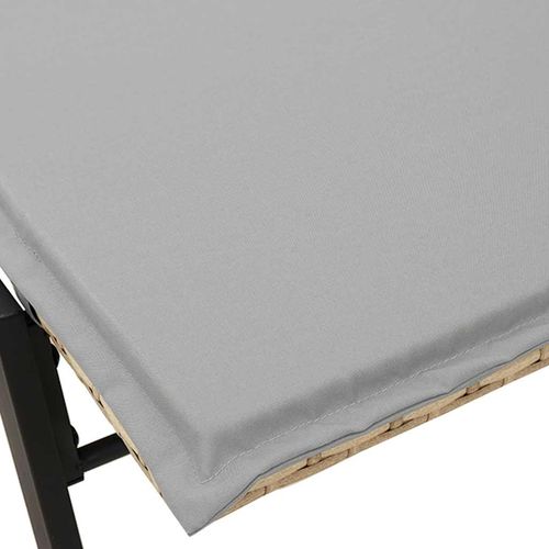 Leżak z poduszką, beżowy, polirattan na Arena.pl