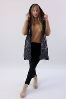 Kamizelka z kapturem Greta Czarna 48