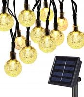 GIRLANDA 6M LAMPKI SOLARNE 40 LED ŁAŃCUCH KULE OGRODOWE OZDOBA NA BALKON