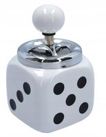 Popielniczka w Kształcie Kostki do Gry Biała