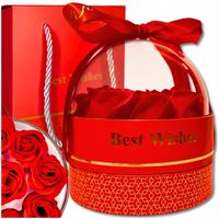 FLOWER BOX RÓŻE MYDLANE KWIATY 9SZT BUKIET W PUDEŁKU PREZENT NA WALENTYNKI