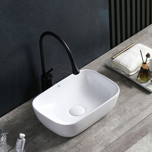 UMYWALKA NABLATOWA CERAMICZNA PROSTOKĄTNA MILO-WH-370 BIAŁA 8 na Arena.pl