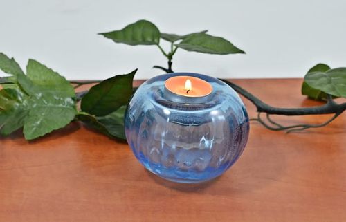 Niebieski świecznik tealight kula na Arena.pl