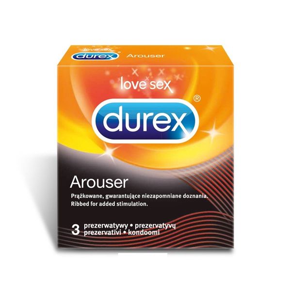 3 Prezerwatywy Prążkowane Durex Arouser zdjęcie 1