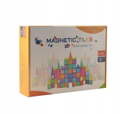 Klocki Magnetyczne 3D Konstrukcyjne Zestaw 88 elementów 3+ Edukacyjne DUŻE na Arena.pl
