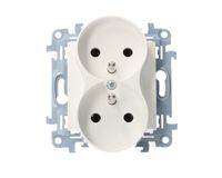 Simon10 Gniazdo podwójne z uziemieniem CGZ2M.01/11 biały