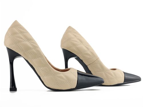 Beżowe matowe szpilki damskie 40 na Arena.pl