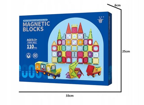 KREATYWNE KLOCKI BLOKI PANELE MAGNETYCZNE 3D 110EL KONSTRUKCYJNE POJAZDY na Arena.pl