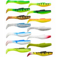 Zestaw 14 gum typu kopyto rippery 7,5 cm 4,3g okonie szczupaki mix kolorów