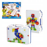 Zestaw klocki konstrukcyjne walizka z narzędziami 190 elementów