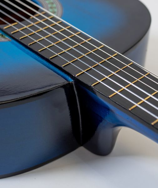 Gitara klasyczna Castelo 4/4 Vintage Niebieska od 12 lat dzieci i dorosłych zdjęcie 8