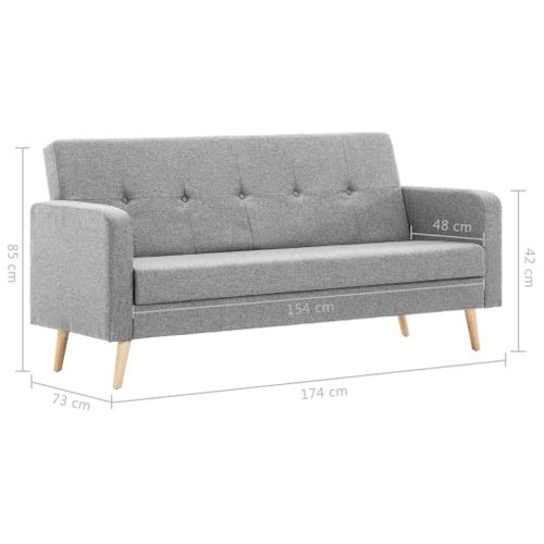 Sofa materiałowa jasnoszara VidaXL na Arena.pl