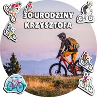 OPŁATEK NA TORT 30CM - ROWERY ROWER HOBBY + IMIĘ + GRATIS! 24CM 26CM