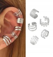 5x Srebrne nausznice kolczyki na zacisk ZESTAW