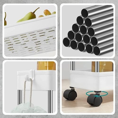 PÓŁKA ŁAZIENKOWA KUCHENNA SZAFKA NA KÓŁKACH REGAŁ 4 POZIOMOWY Z na Arena.pl