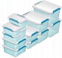 Pojemniki na żywność 12 szt BPA FREE plastikowe z pokrywką do lodówki box