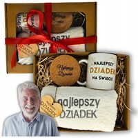 KOSZ PREZENTOWY PREZENT NA DZIEŃ DZIADKA KUBEK RĘCZNIK ZESTAW DLA DZIADKA