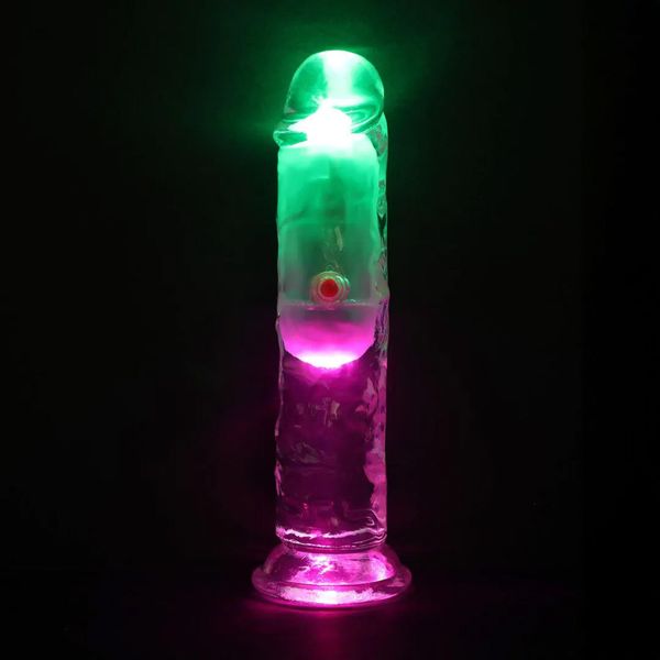 Led Vibrating Straight Cock - 15 Cm - Transparent zdjęcie 6