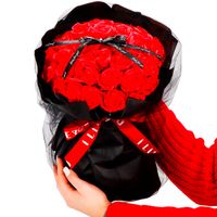 Mydlany bukiet kwiatowy 32 szt. róże czerwone