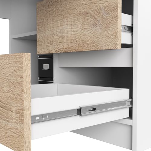 BIURKO NAROŻNE B20 155 cm PRAWE BIAŁE / SONOMA na Arena.pl