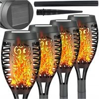 LAMPA SOLARNA POCHODNIA LAMPKI SOLARNE DO OGRODU OGRODOWE LED 4 SZTUKI