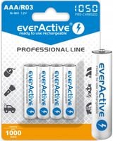 4 AKUMULATORKI BATERIE R03/AAA R3 LR03 LR3 1050 mAh NiMH everActive