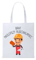 Dla Brata Na Prezent Torba Eco Biała Shopper Z Nadrukiem Ze Zdjęciem