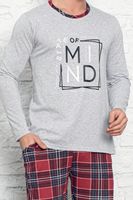 Piżama męska klasyczna długi rękaw długie spodnie bawełna XXL