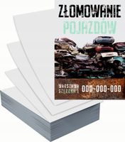 Ulotki A6 reklamowe firmowe 5000szt projekt w cenie ZŁOMOWANIE POJAZDÓW