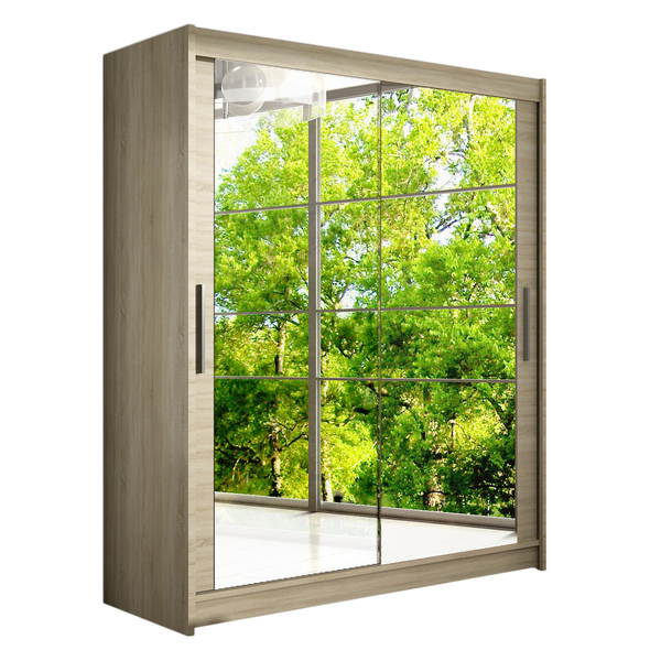 Szafa przesuwna Westa XI z lustrem 150cm - pojemna garderoba - SONOMA zdjęcie 1