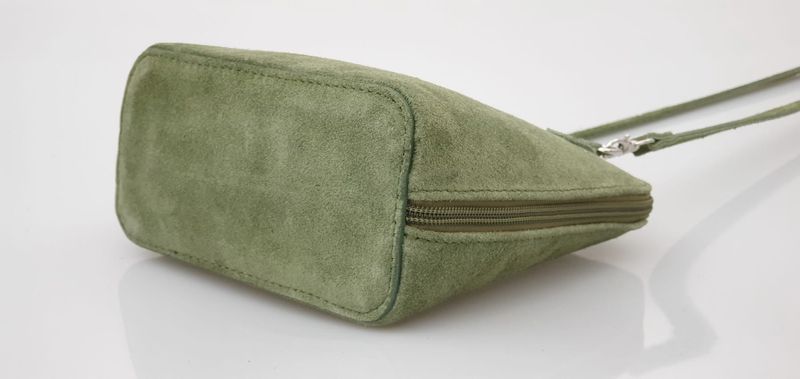 VERA PELLE torebka damska zamszowa listonoszka z paskiem V452 pomarańczowa zdjęcie 8