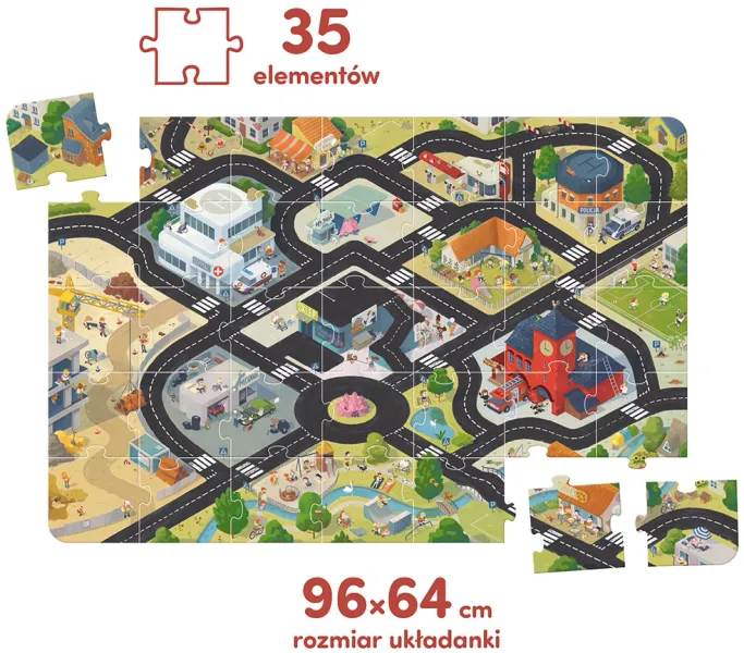 Duuuże puzzle 35 elementów. Droga dla pojazdów zdjęcie 2