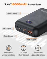 Kamizelka polarowa męska z power bankiem 16000 mAh 7,4 V, termiczna męska
